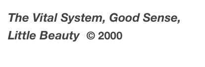 The Vital System, Good Sense, Little Beauty  © 2000